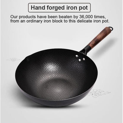 Scratch Resistant Cast Iron Wok Pan 32cm by HitMyNeed