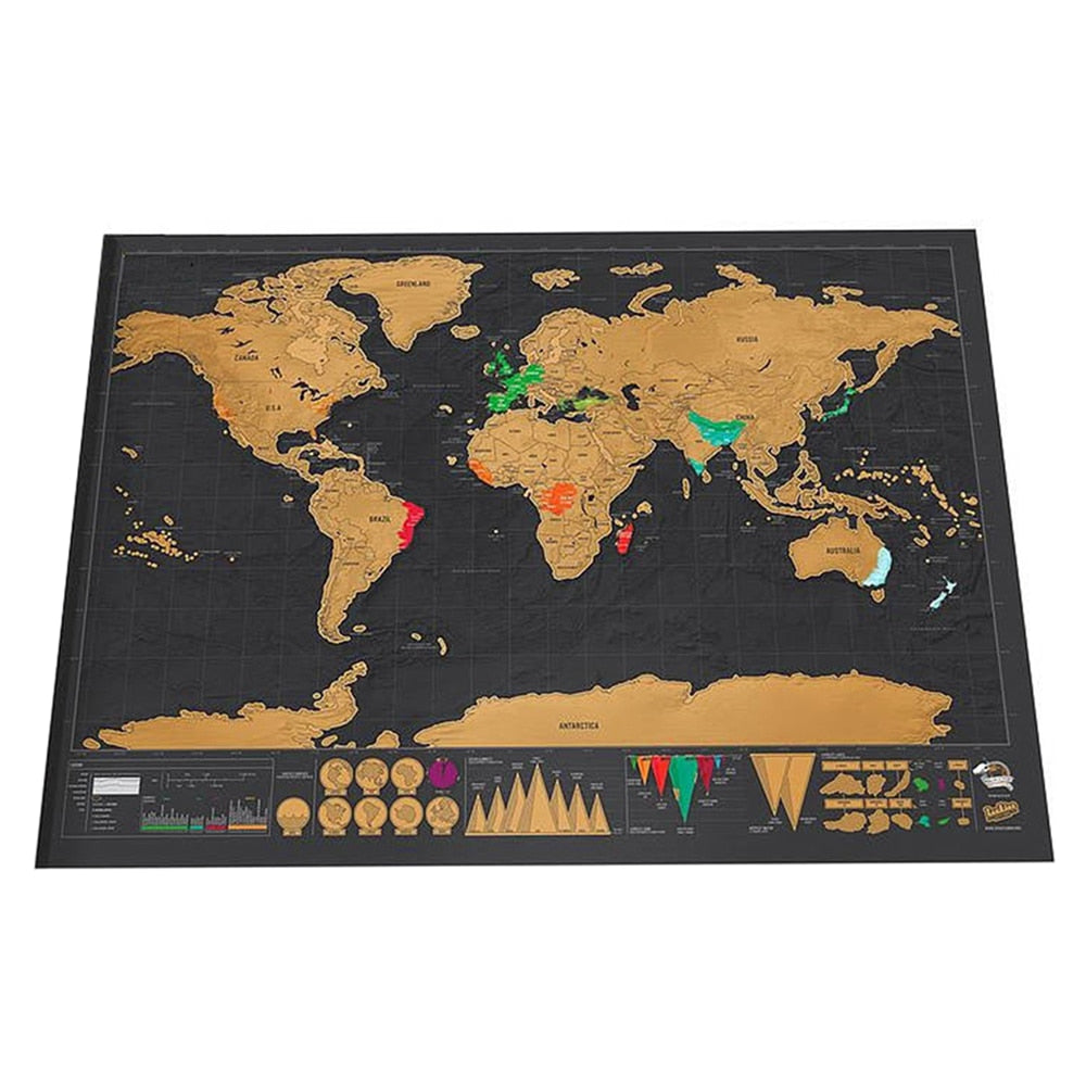 Scratch Travel World Map Wall Poster 42 x 30 cm by HitMyNeed