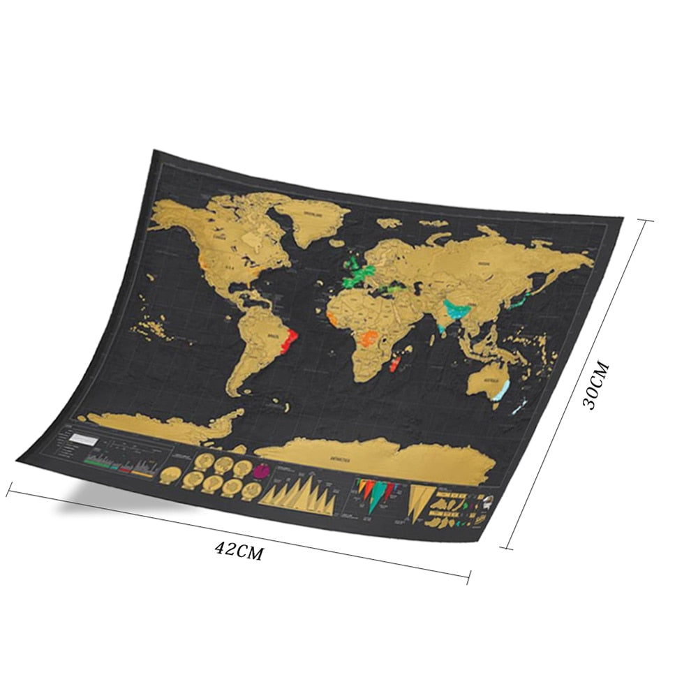 Scratch Travel World Map Wall Poster 42 x 30 cm by HitMyNeed