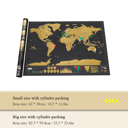 Scratch Travel World Map Wall Poster 42 x 30 cm by HitMyNeed