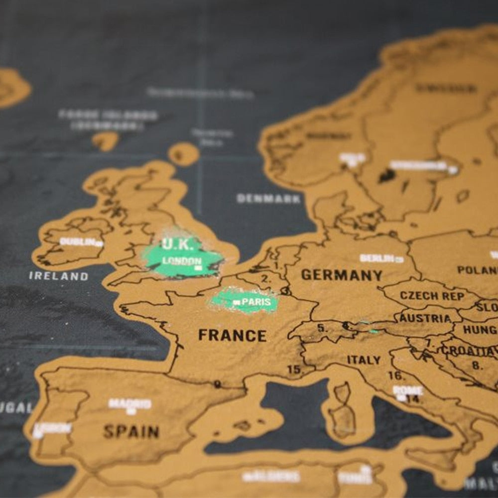 Scratch Travel World Map Wall Poster 42 x 30 cm by HitMyNeed