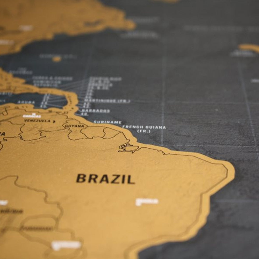 Scratch Travel World Map Wall Poster 42 x 30 cm by HitMyNeed