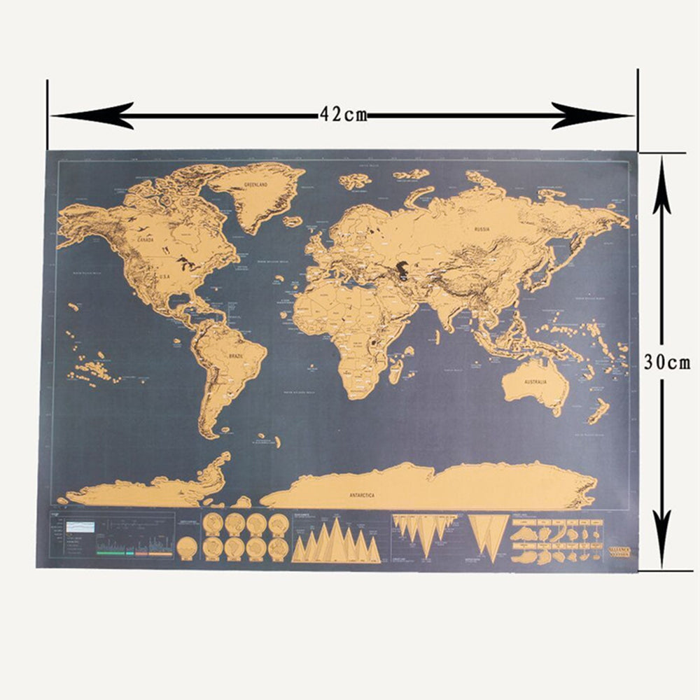 Scratch World Map Globe Poster 42 x 30 cm by HitMyNeed