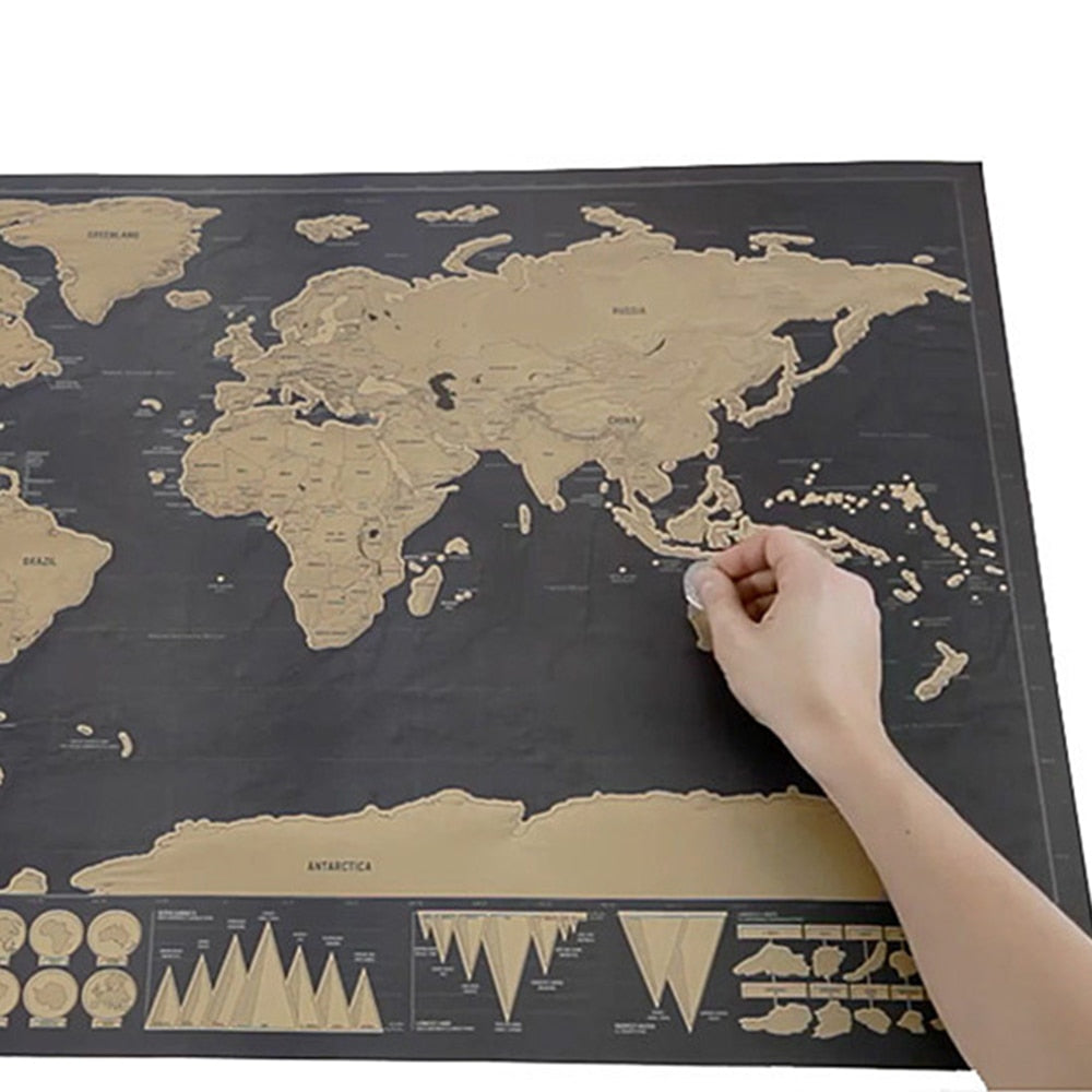 Scratch World Map Globe Poster 42 x 30 cm by HitMyNeed