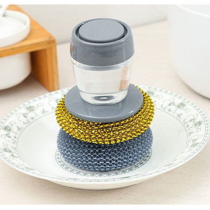 Scrub Brush with Built-In Soap Dispenser by HitMyNeed