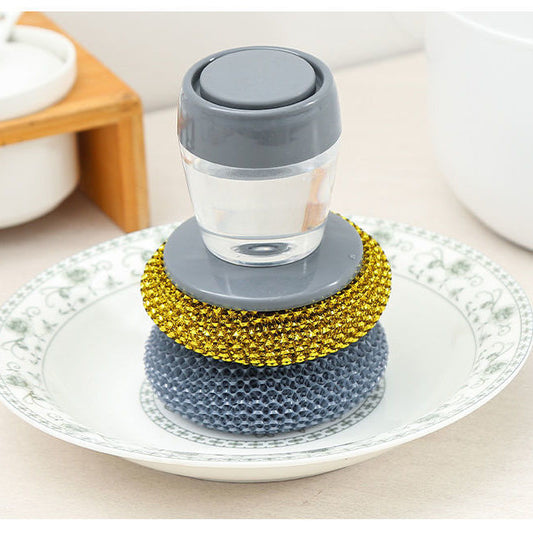 Scrub Brush with Built-In Soap Dispenser by HitMyNeed