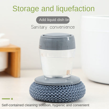 Scrub Brush with Built-In Soap Dispenser by HitMyNeed