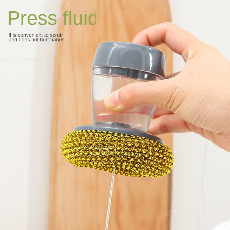 Scrub Brush with Built-In Soap Dispenser by HitMyNeed