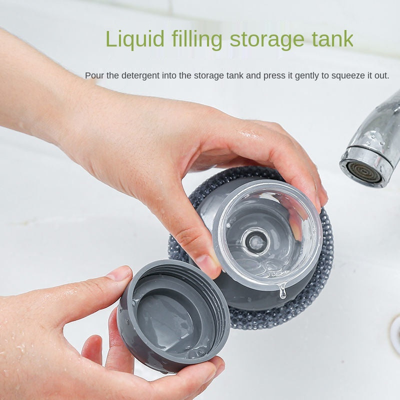 Scrub Brush with Built-In Soap Dispenser by HitMyNeed