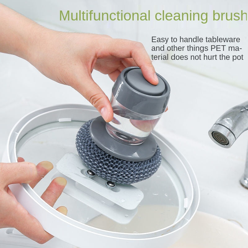 Scrub Brush with Built-In Soap Dispenser by HitMyNeed