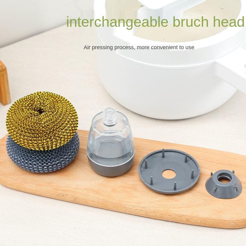 Scrub Brush with Built-In Soap Dispenser by HitMyNeed