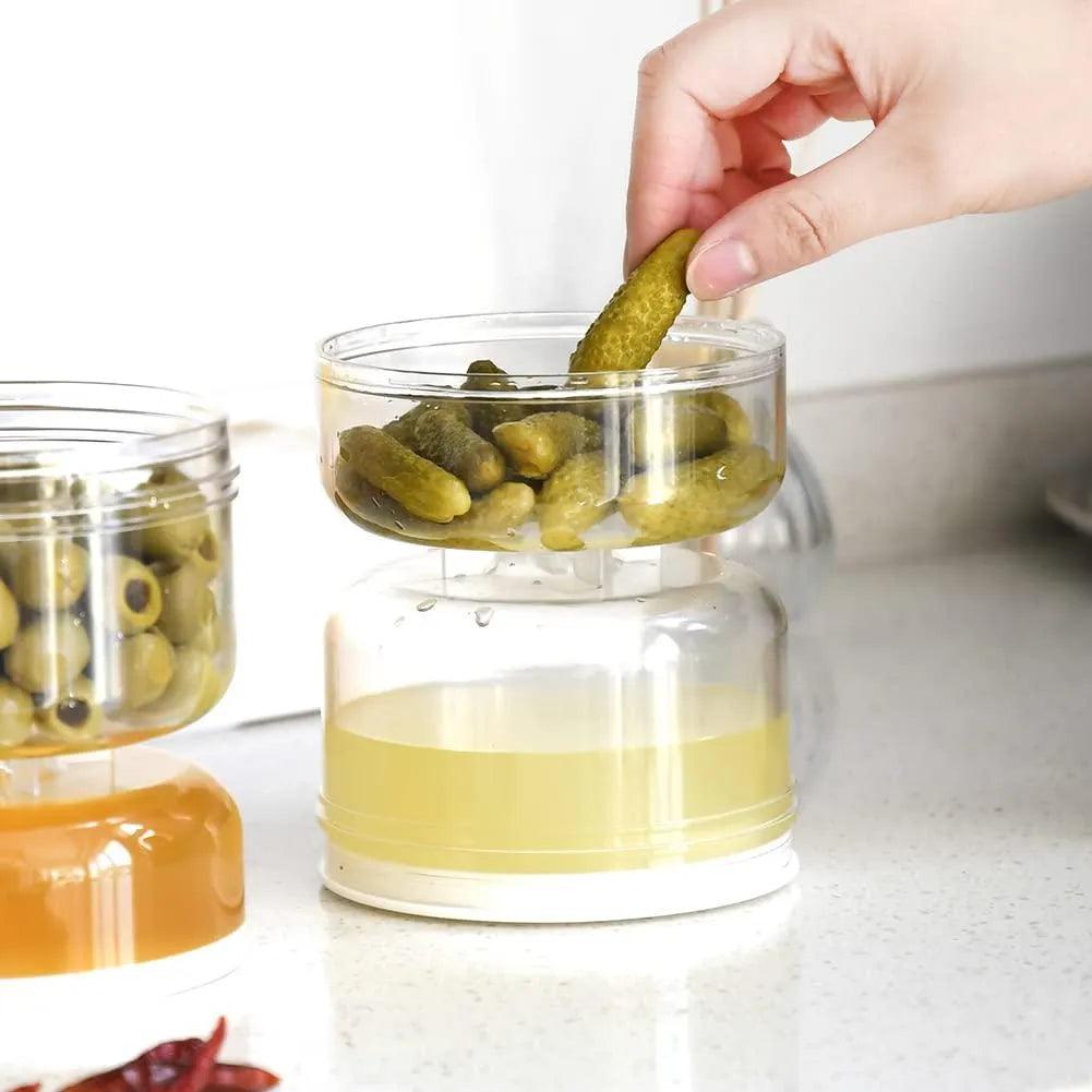 Sealed Pickle Jar with Wet-Dry Separation, 200ml by HitMyNeed