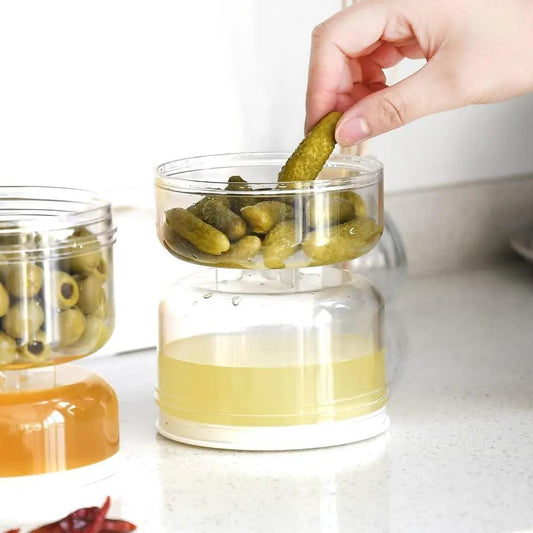 Sealed Pickle Jar with Wet-Dry Separation, 200ml by HitMyNeed