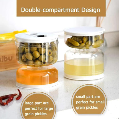 Sealed Pickle Jar with Wet-Dry Separation, 200ml by HitMyNeed