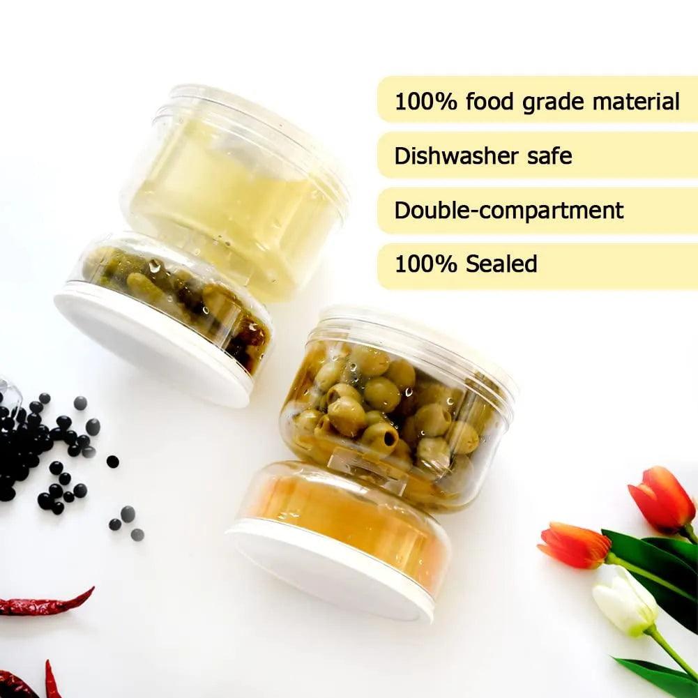 Sealed Pickle Jar with Wet-Dry Separation, 200ml by HitMyNeed