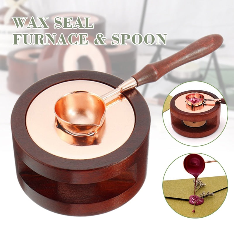 Sealing Wax Melter Furnace with Wooden Handle Spoon by HitMyNeed