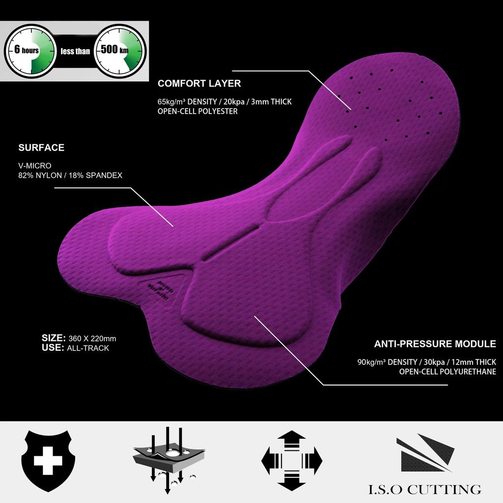 Seamless Men's Cycling Bib Shorts with Ergonomic Pad by HitMyNeed