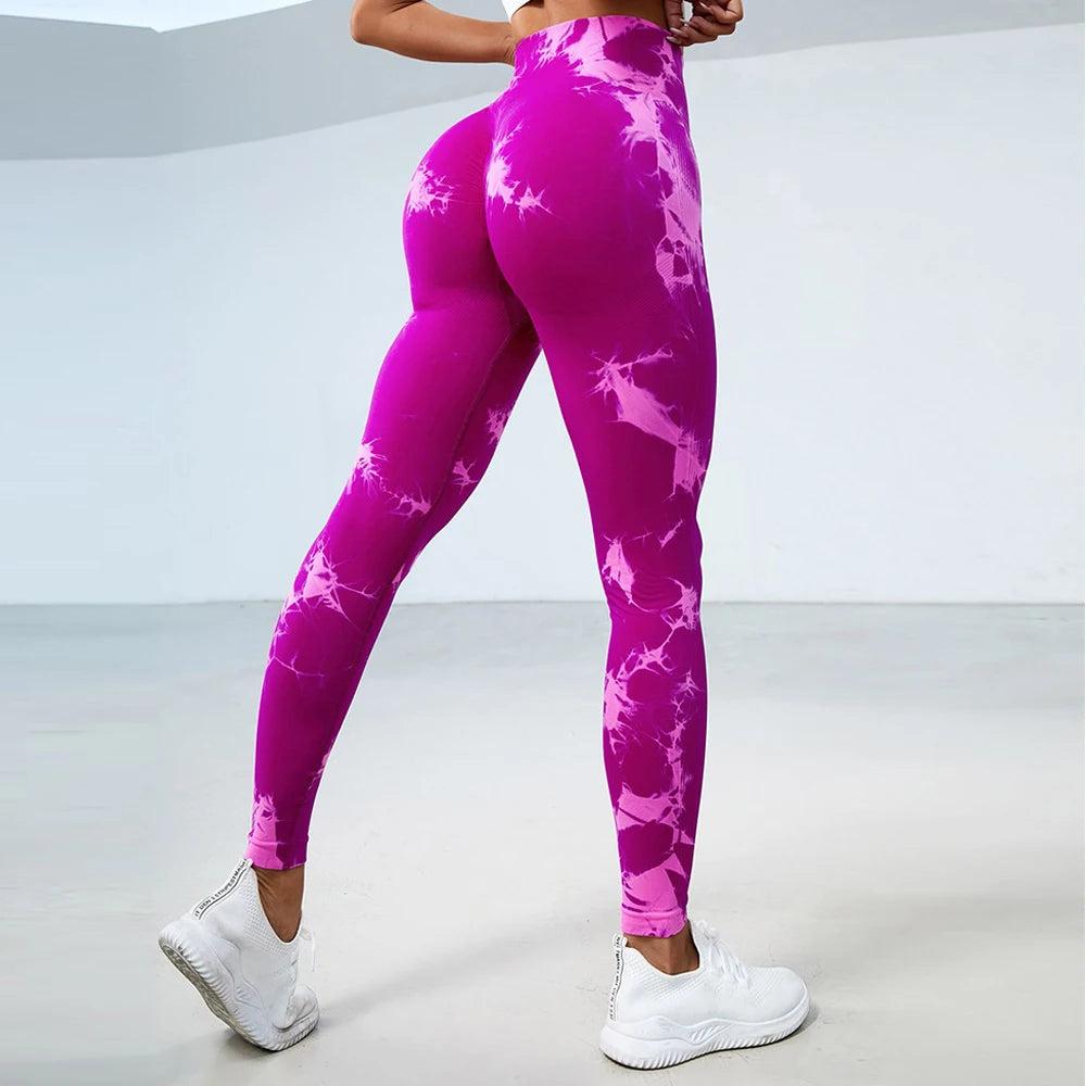 Seamless Tie Dye High Waist Workout Leggings 25 m by HitMyNeed