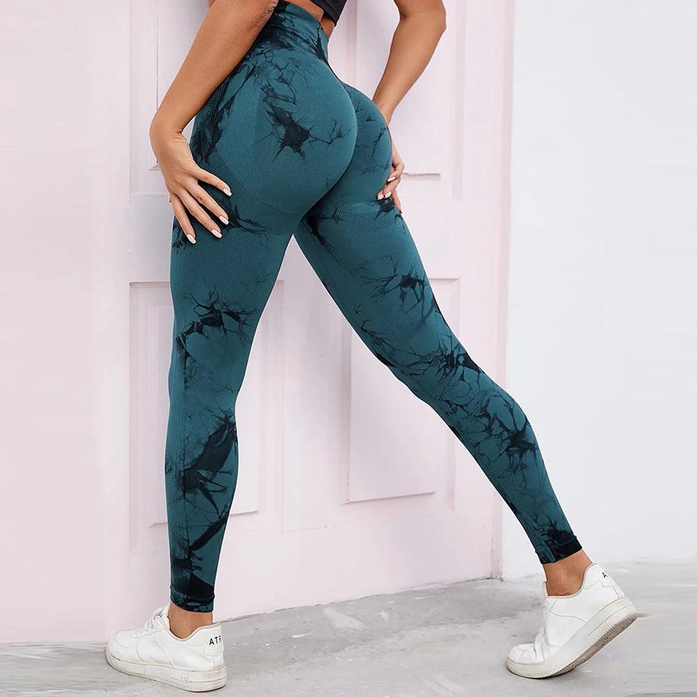Seamless Tie Dye High Waist Workout Leggings 29 m by HitMyNeed