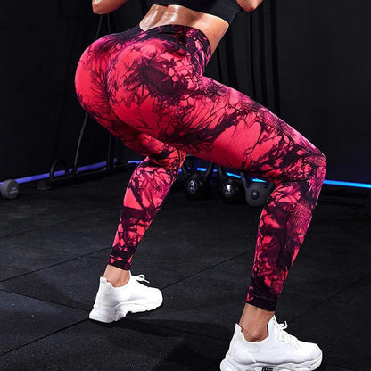 Seamless Tie Dye High Waist Workout Leggings 33 l by HitMyNeed