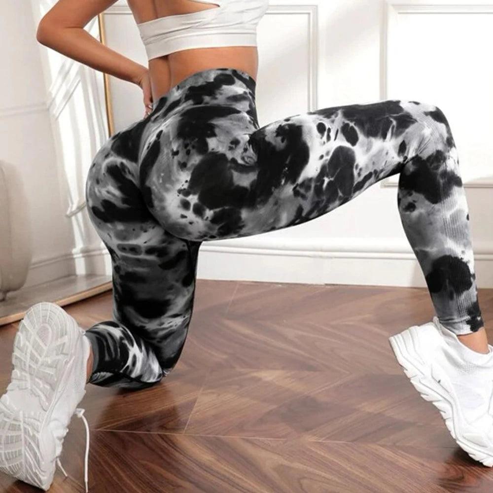 Seamless Tie Dye High Waist Workout Leggings 36 s by HitMyNeed