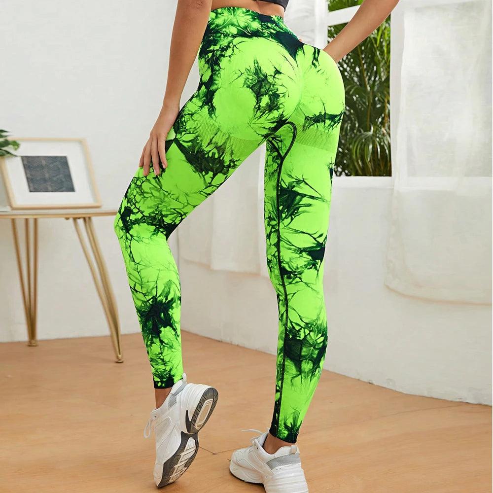 Seamless Tie Dye High Waist Workout Leggings 38 s by HitMyNeed