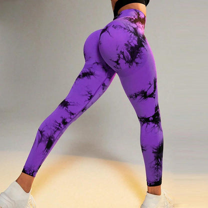 Seamless Tie Dye High Waist Workout Leggings 39 l by HitMyNeed