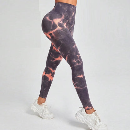 Seamless Tie Dye High Waist Workout Leggings 41 l by HitMyNeed