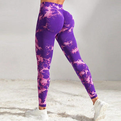 Seamless Tie Dye High Waist Workout Leggings 43 xs by HitMyNeed