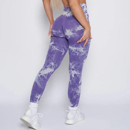 Seamless Tie Dye High Waist Workout Leggings by HitMyNeed