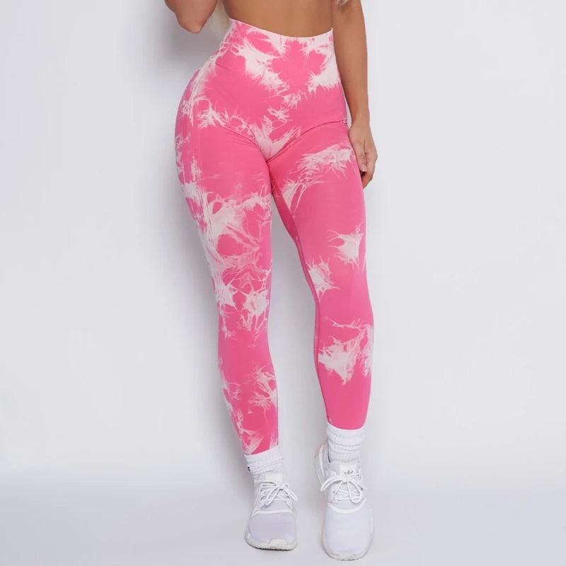 Seamless Tie Dye High Waist Workout Leggings by HitMyNeed