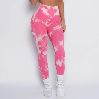Seamless Tie Dye High Waist Workout Leggings by HitMyNeed