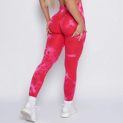 Seamless Tie Dye High Waist Workout Leggings by HitMyNeed