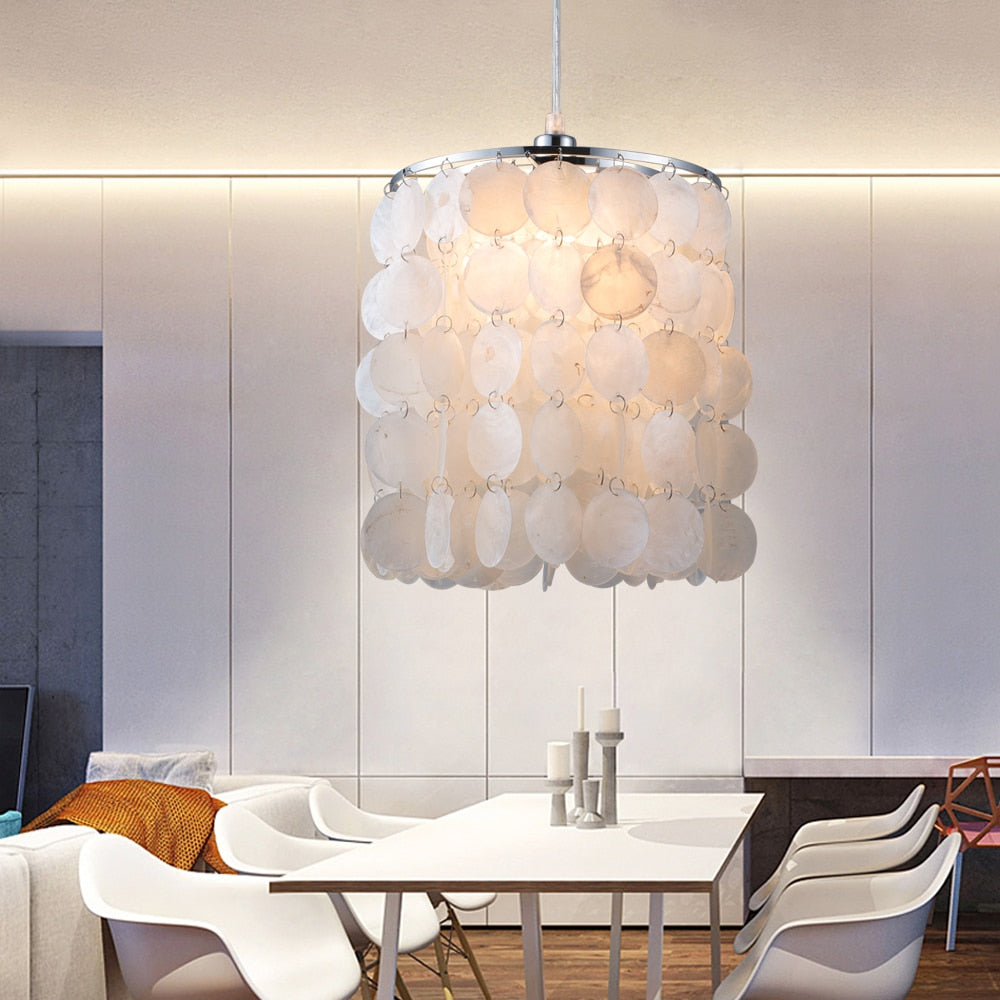 Seashell Pendant Lamp with Natural Shell Shade by HitMyNeed