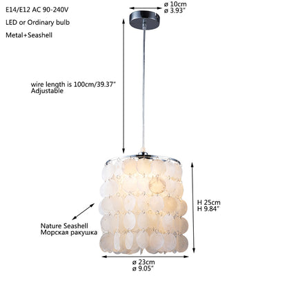 Seashell Pendant Lamp with Natural Shell Shade by HitMyNeed