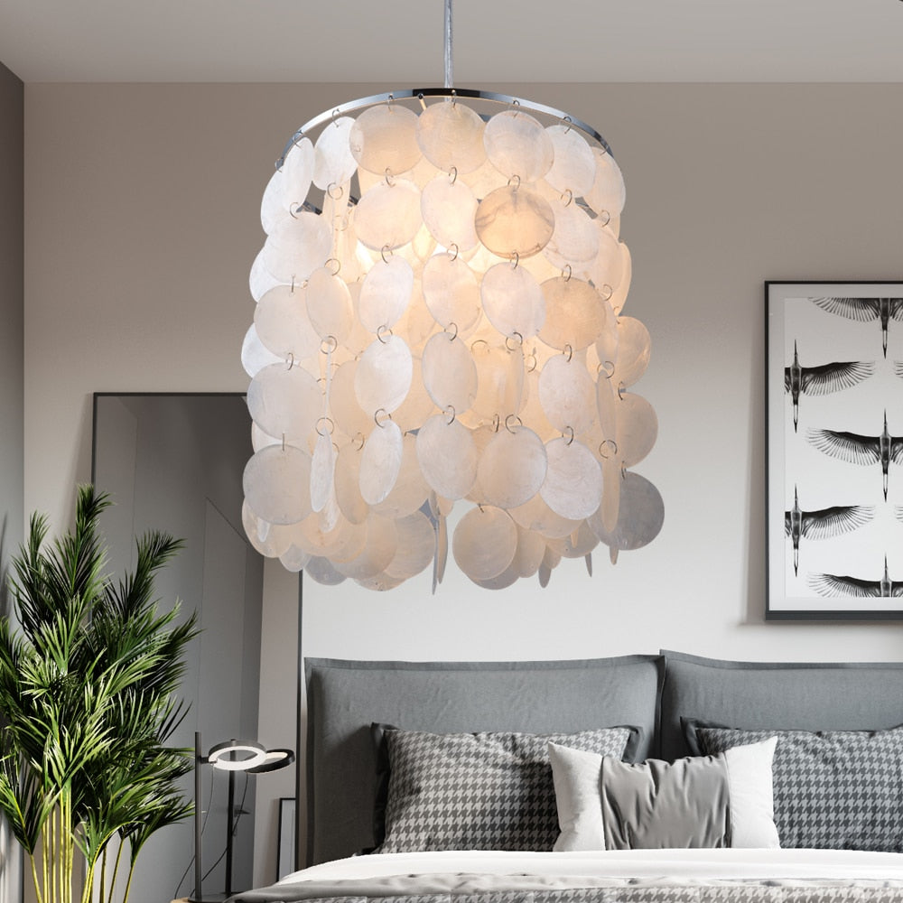 Seashell Pendant Lamp with Natural Shell Shade by HitMyNeed