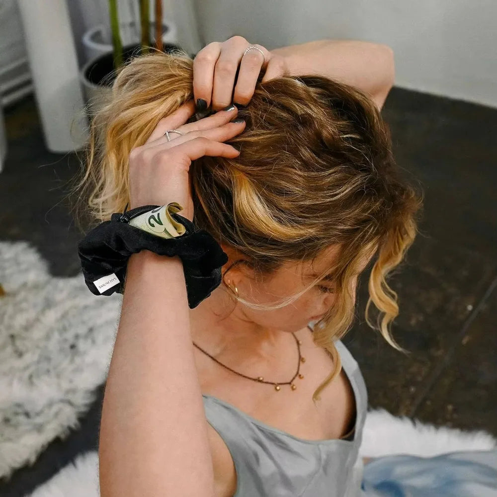 Secret Zipper Hair Scrunchie with Hidden Storage by HitMyNeed