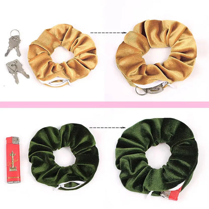 Secret Zipper Hair Scrunchie with Hidden Storage by HitMyNeed