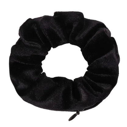 Secret Zipper Hair Scrunchie with Hidden Storage black by HitMyNeed