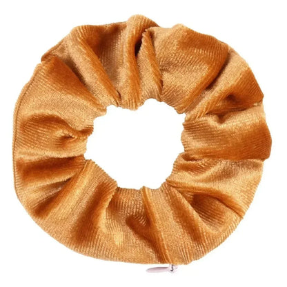 Secret Zipper Hair Scrunchie with Hidden Storage yellow by HitMyNeed