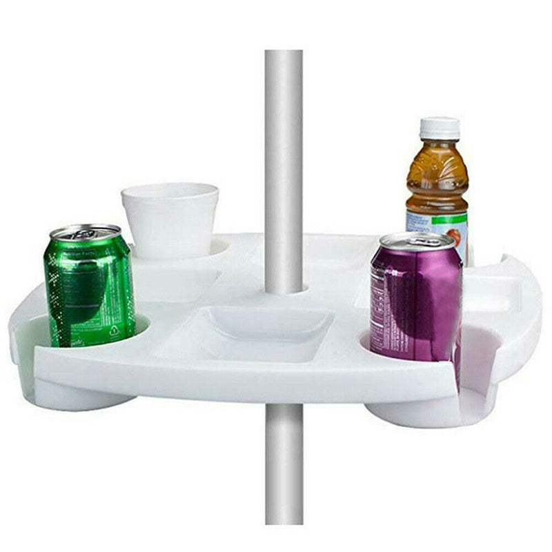 Sectioned Beach Umbrella Table Tray with Cup Holders by HitMyNeed