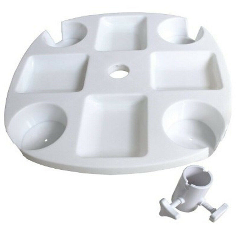 Sectioned Beach Umbrella Table Tray with Cup Holders by HitMyNeed