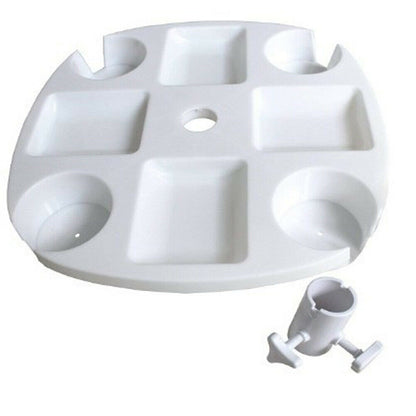 Sectioned Beach Umbrella Table Tray with Cup Holders by HitMyNeed