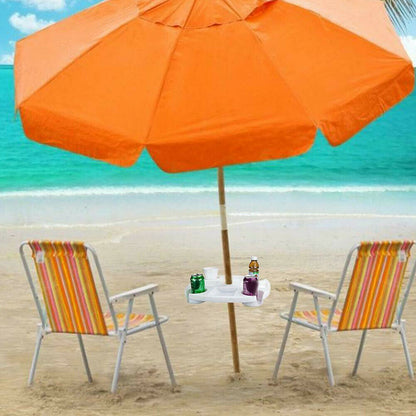 Sectioned Beach Umbrella Table Tray with Cup Holders by HitMyNeed