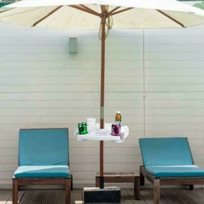 Sectioned Beach Umbrella Table Tray with Cup Holders by HitMyNeed