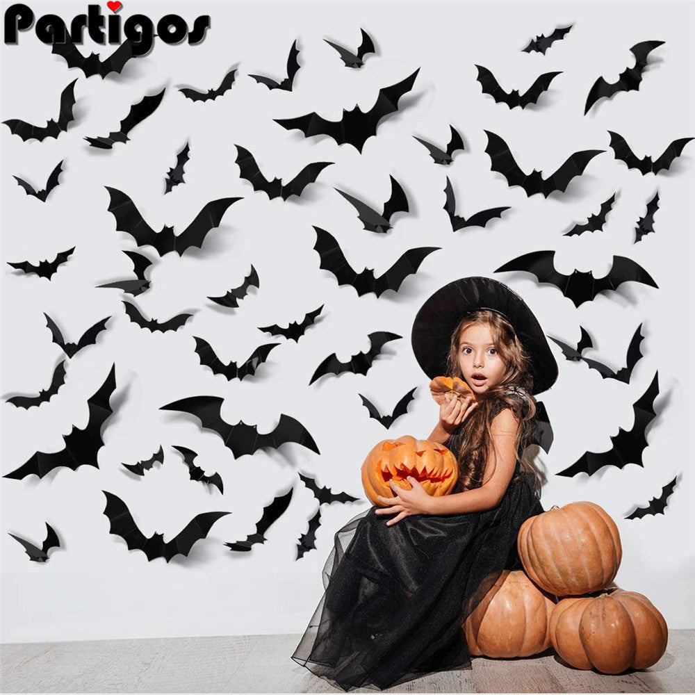 Self Adhesive 3D Bats Wall Decor Set (48 pcs) by HitMyNeed