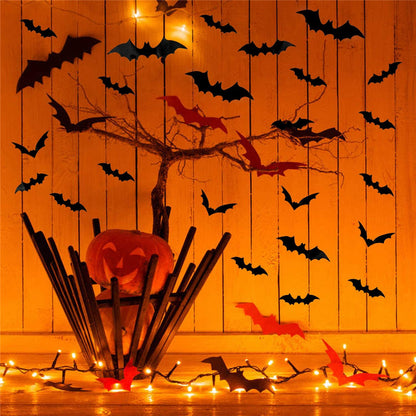Self Adhesive 3D Bats Wall Decor Set (48 pcs) by HitMyNeed