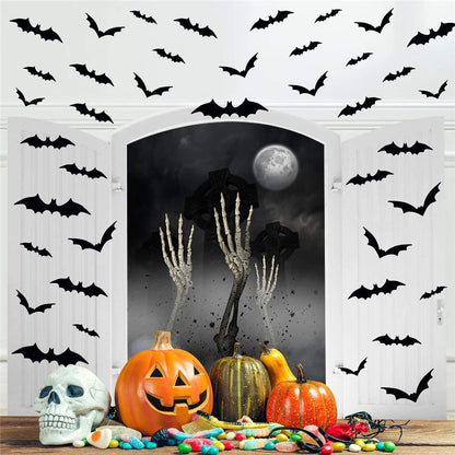 Self Adhesive 3D Bats Wall Decor Set (48 pcs) by HitMyNeed