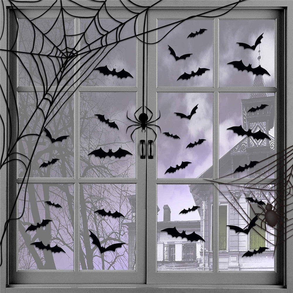 Self Adhesive 3D Bats Wall Decor Set (48 pcs) by HitMyNeed