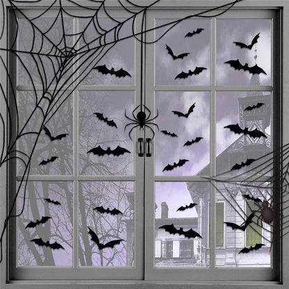 Self Adhesive 3D Bats Wall Decor Set (48 pcs) by HitMyNeed
